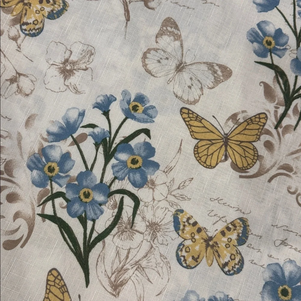 NWOT Nanette Lepore Butterflies shower curtain 72’X 70’ French country botanical